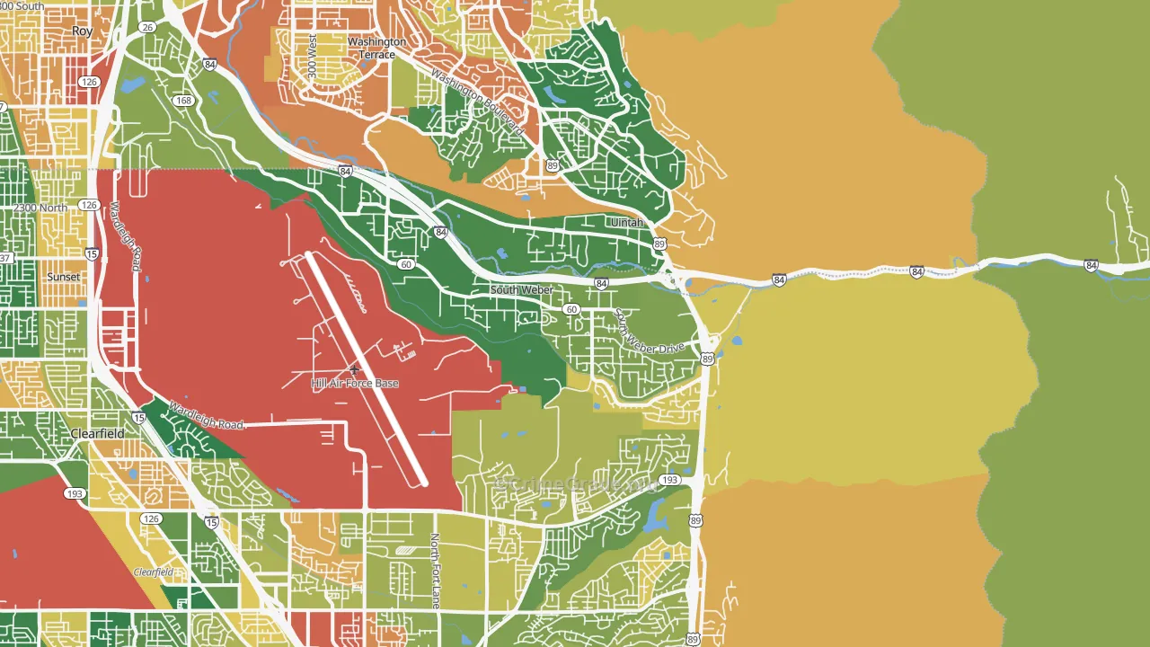 South Weber, UT Map of Burglary Rates