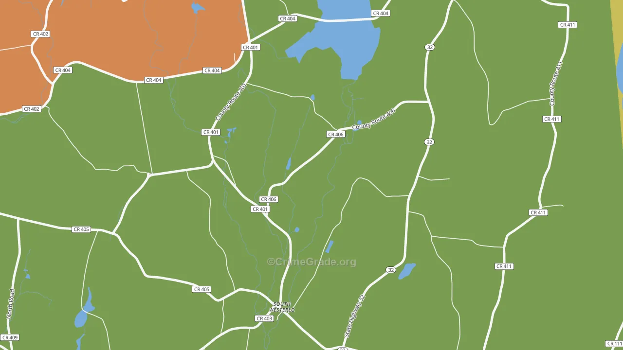 South Westerlo, NY Map of Burglary Rates