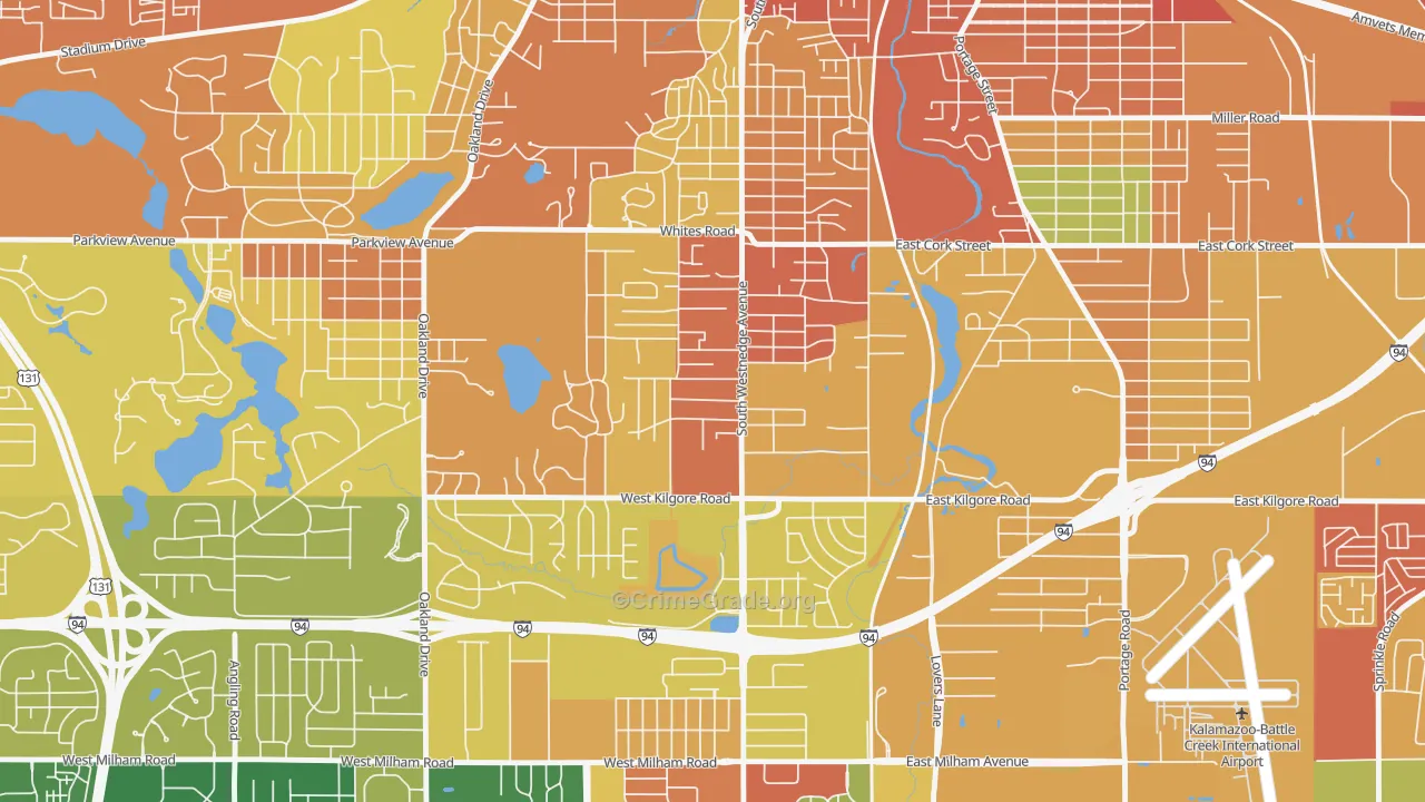 South Westnedge, Kalamazoo, MI Map of Burglary Rates