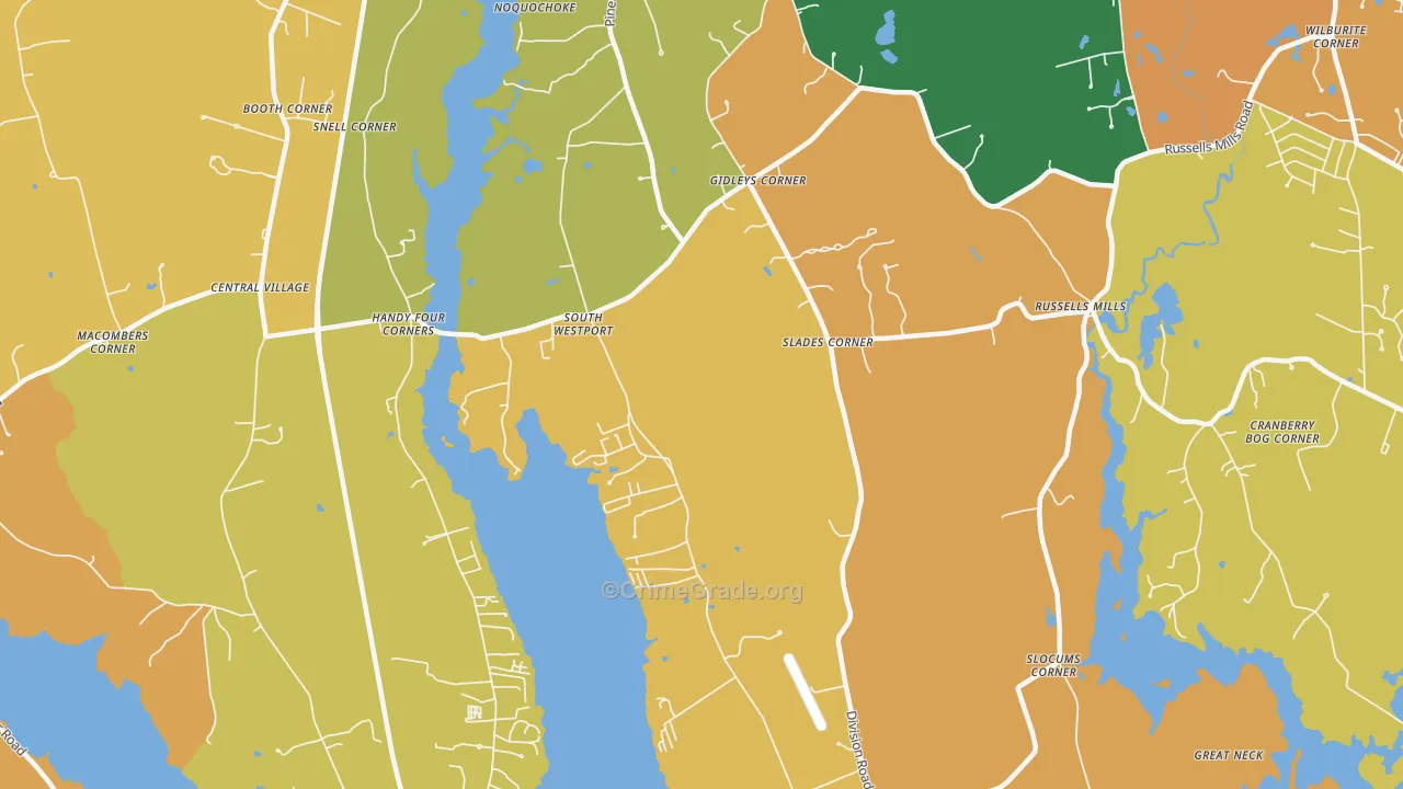 South Westport, MA Map of Burglary Rates