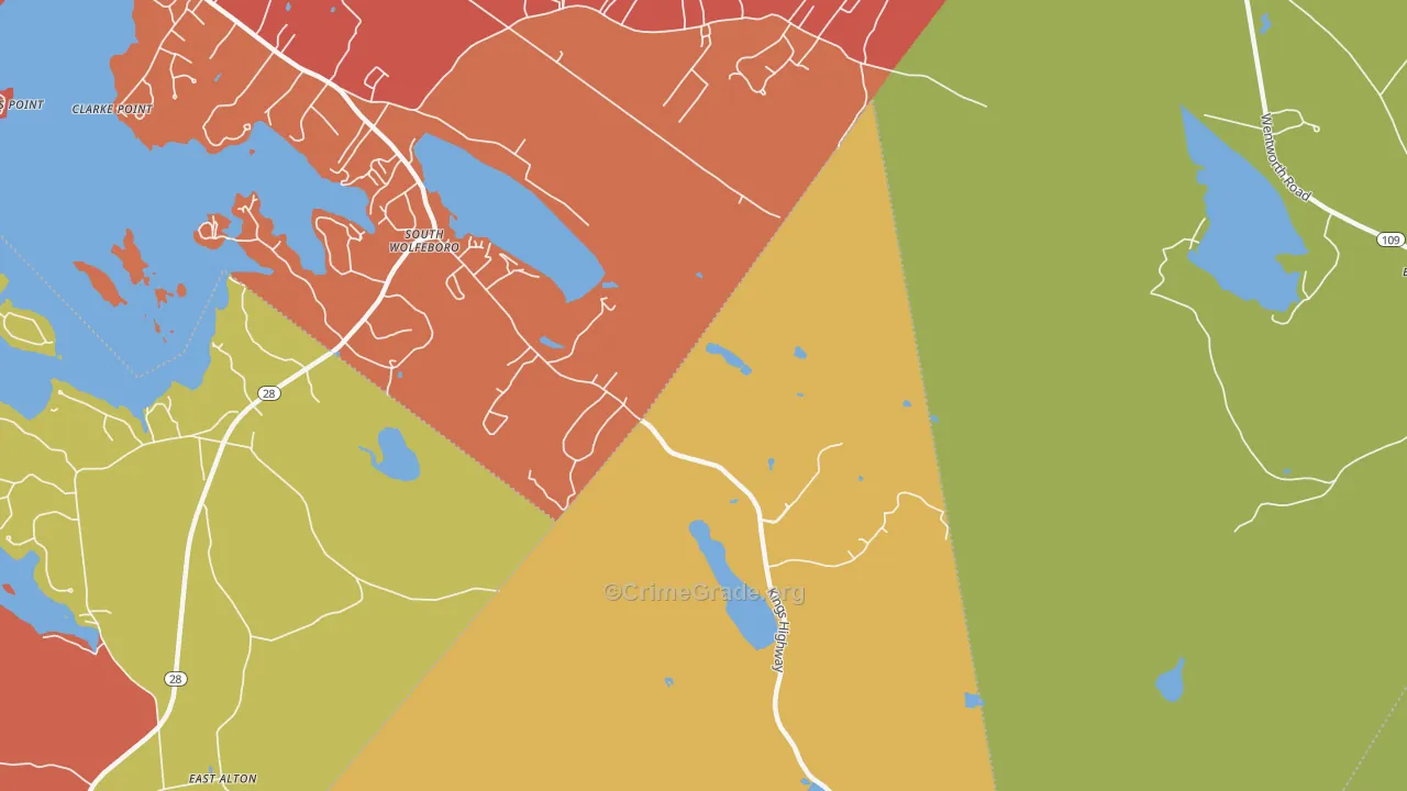 South Wolfeboro, NH Map of Burglary Rates