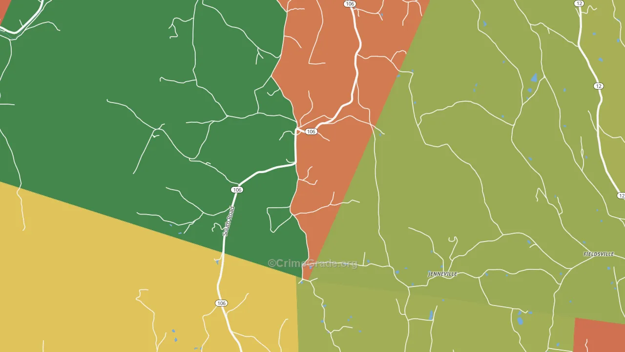 South Woodstock, VT Map of Burglary Rates