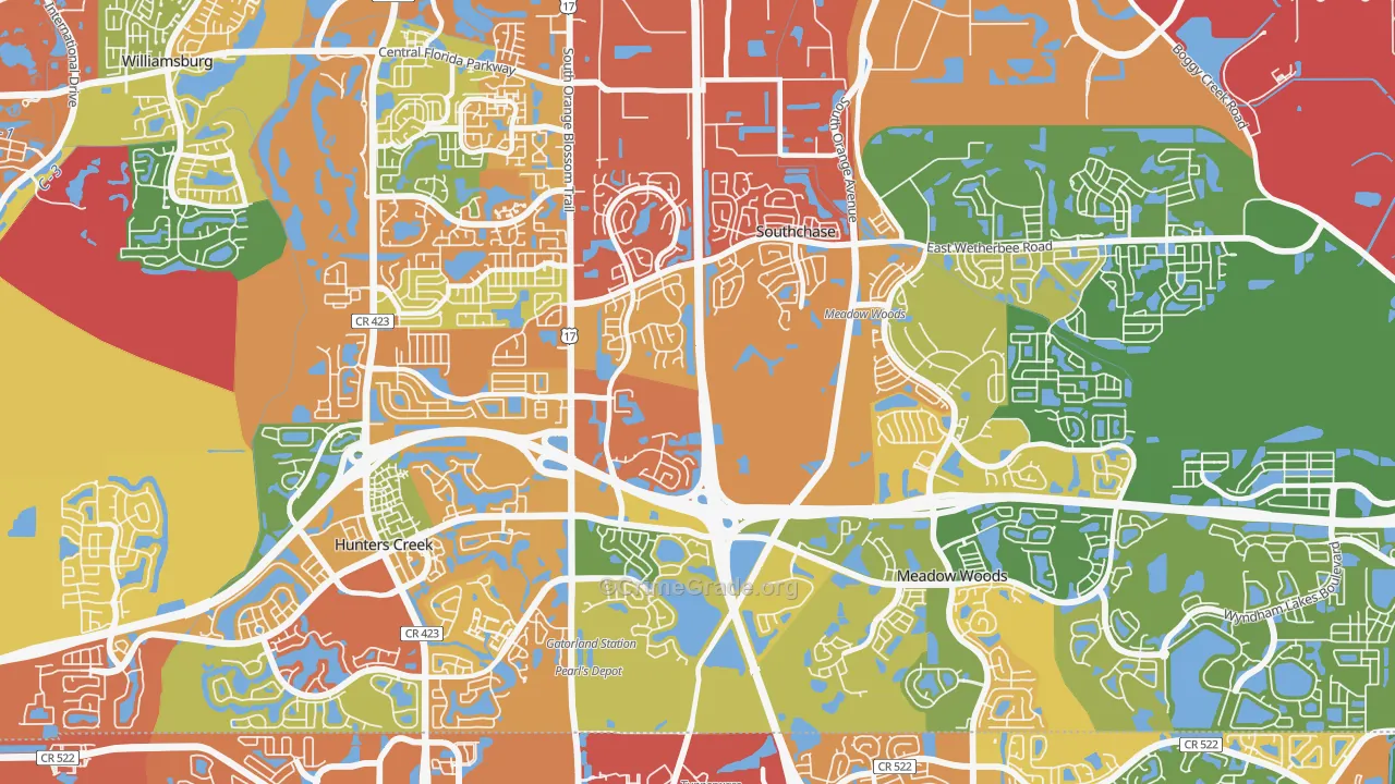 Southchase, FL Map of Burglary Rates