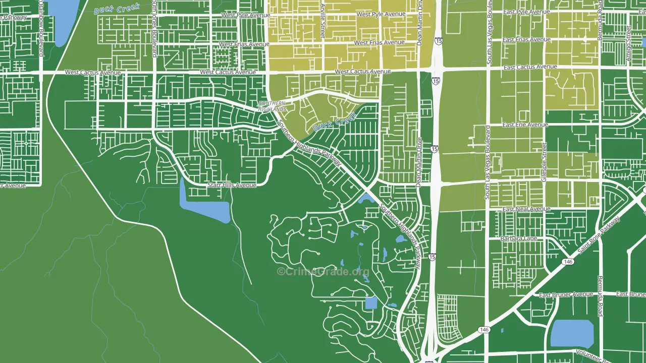 Southern Highlands, Enterprise, NV Map of Burglary Rates
