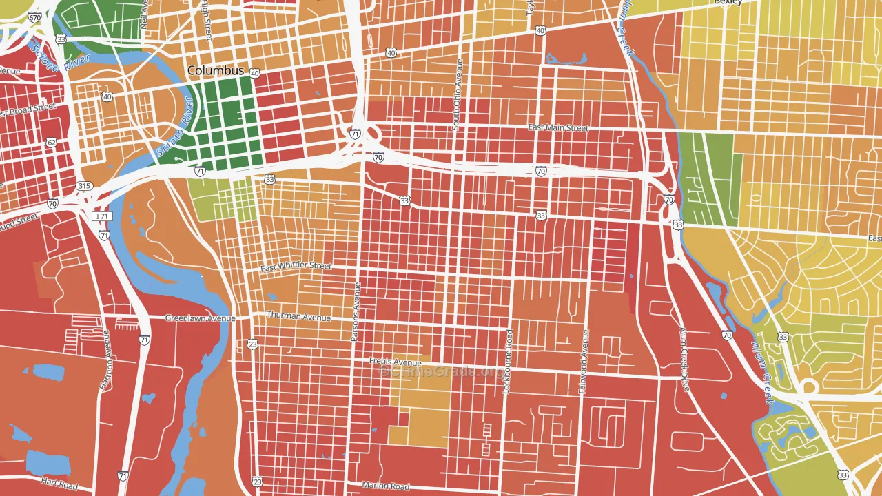 Southern Orchards, Columbus, OH Map of Burglary Rates