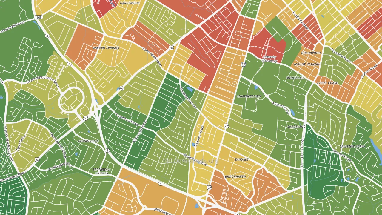 Southland Deerfield Open Gates, Lexington, KY Map of Burglary Rates