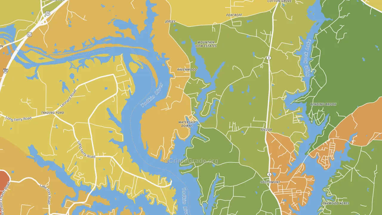 Southmont, NC Map of Burglary Rates