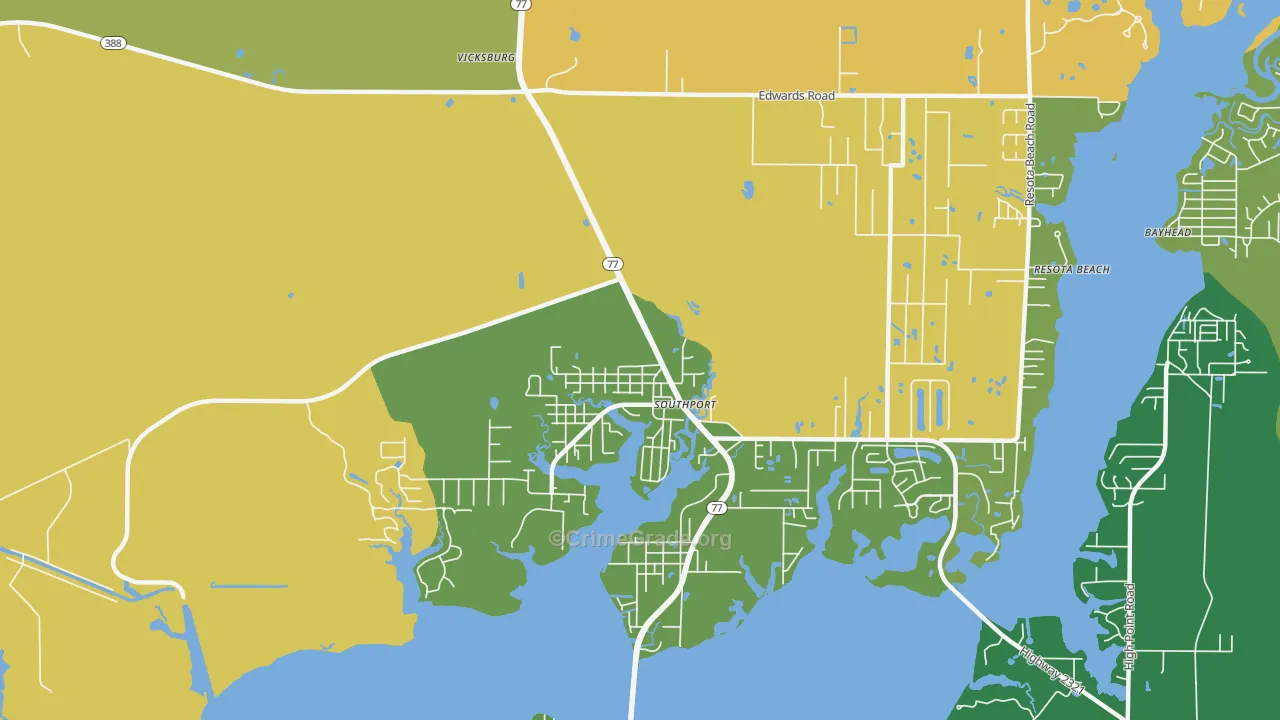 Southport, FL Map of Burglary Rates