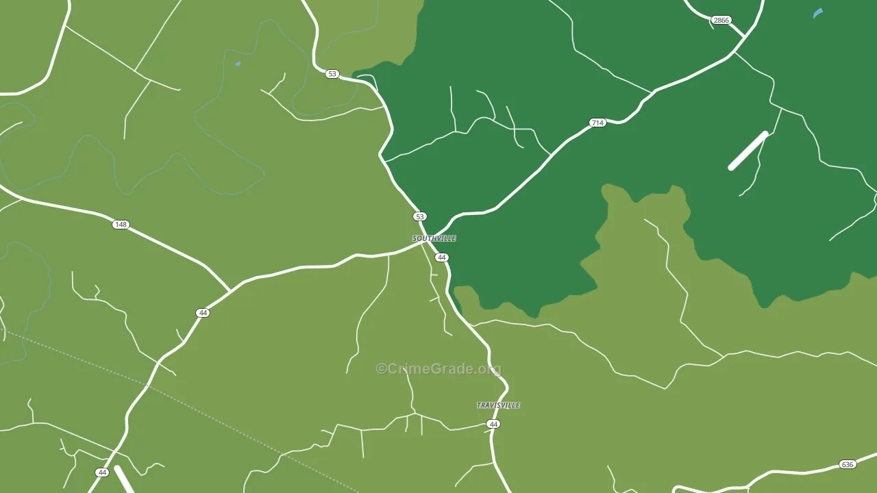 Southville, KY Map of Burglary Rates
