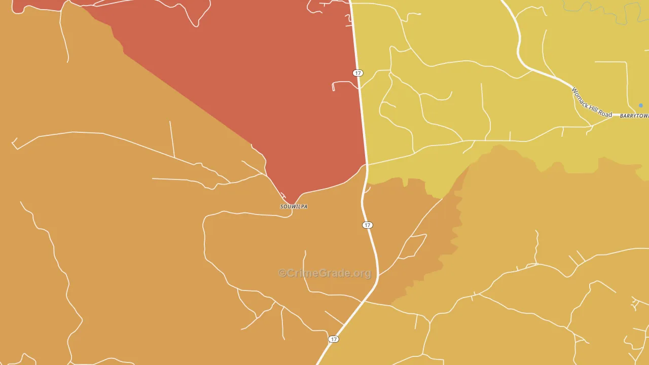 Souwilpa, AL Map of Burglary Rates