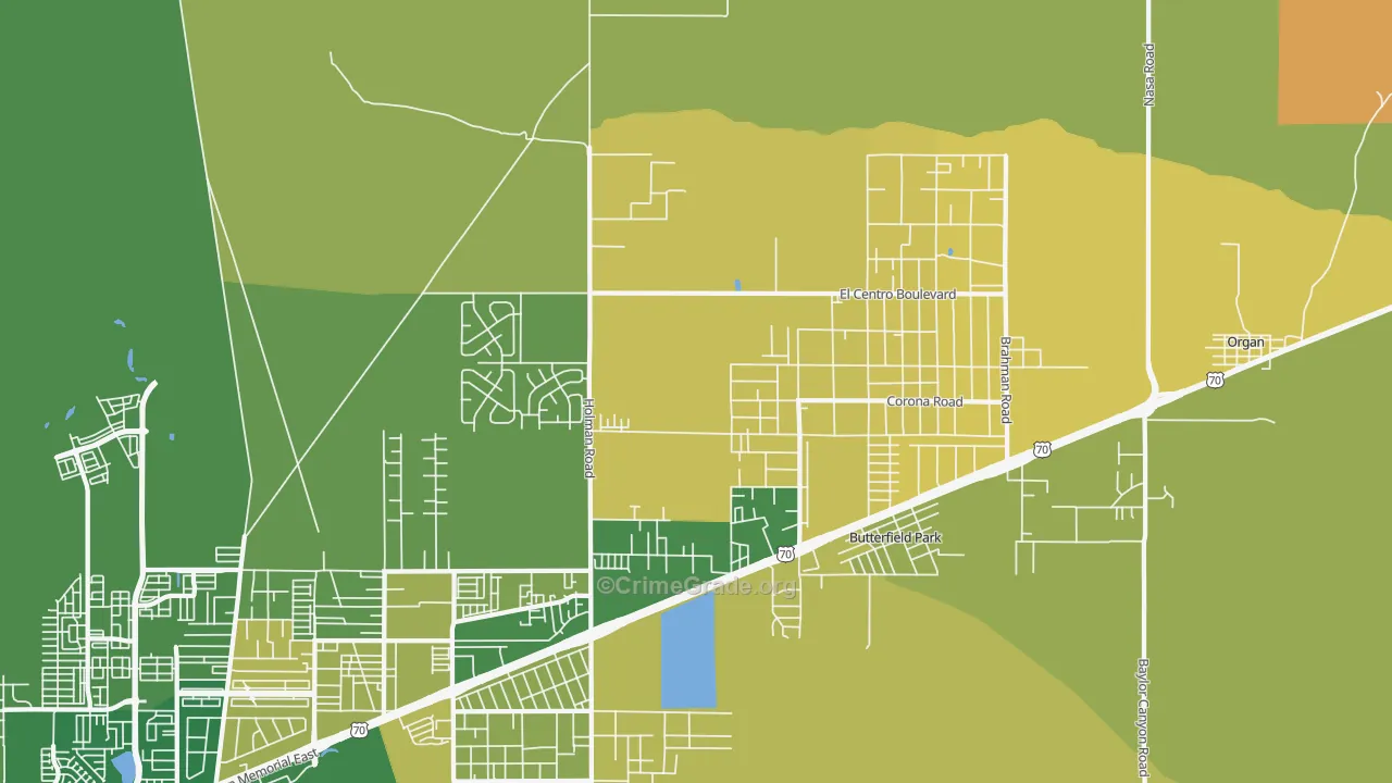 Spaceport City, NM Map of Burglary Rates