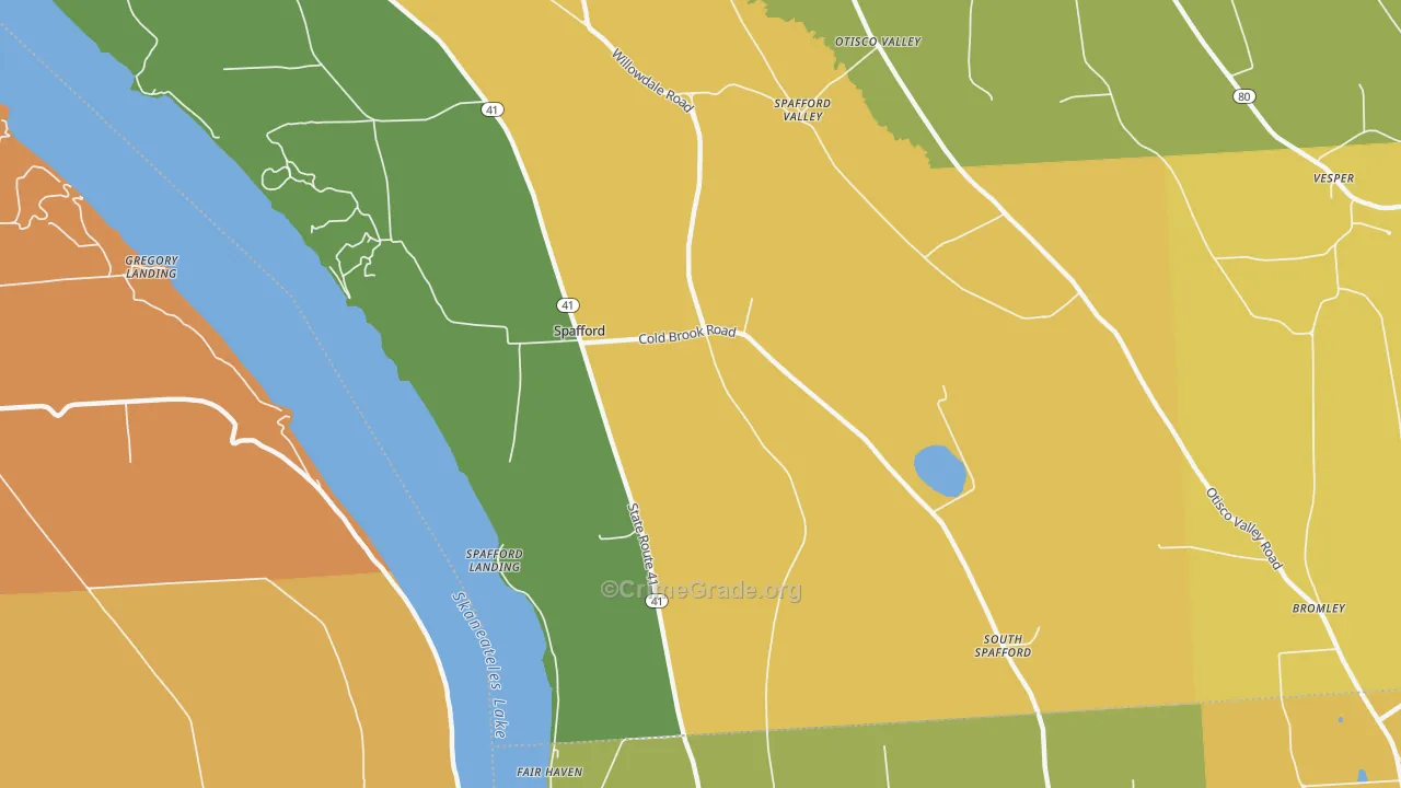 Spafford, NY Map of Burglary Rates