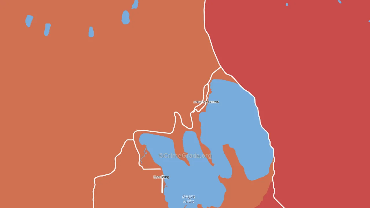 Spalding Tract, CA Map of Burglary Rates