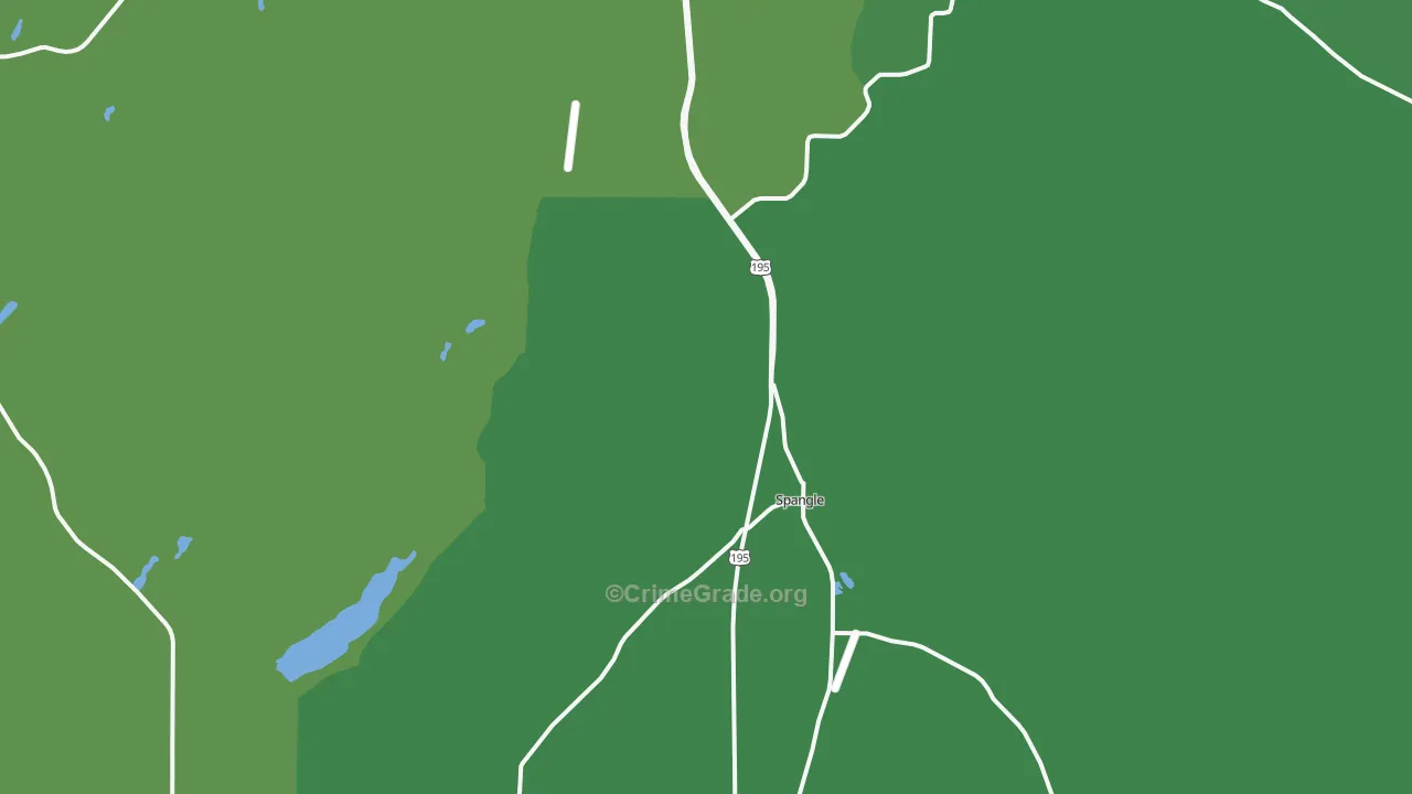 Spangle, WA Map of Burglary Rates