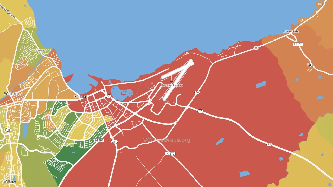 Spanish B Village, HI Map of Burglary Rates