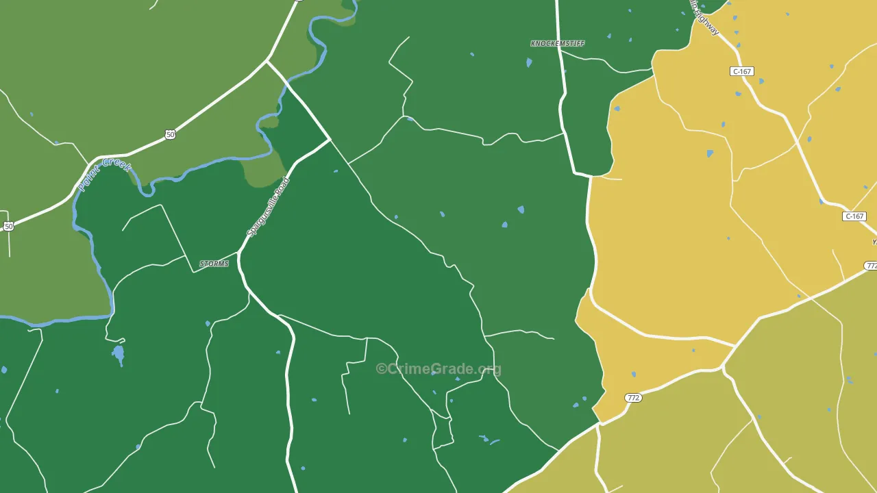 Spargursville, OH Map of Burglary Rates
