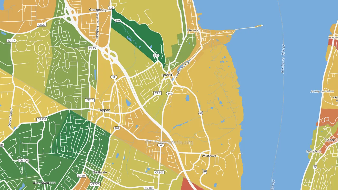 Sparkill, NY Map of Burglary Rates