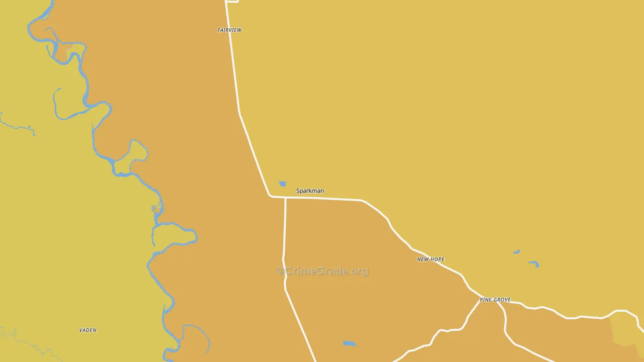 Sparkman, AR Map of Burglary Rates