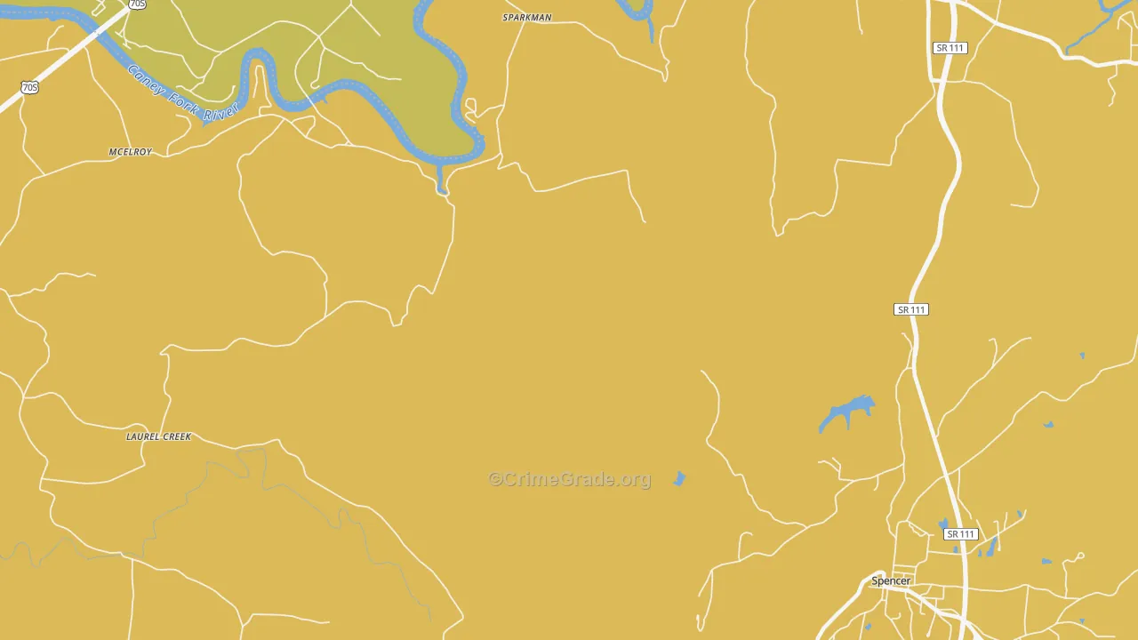 Sparkman, TN Map of Burglary Rates