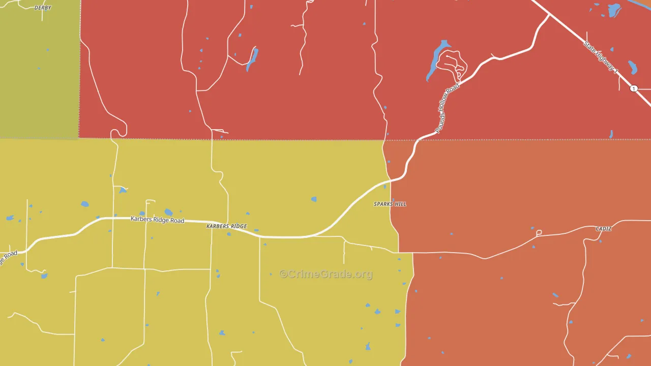 Sparks Hill, IL Map of Burglary Rates