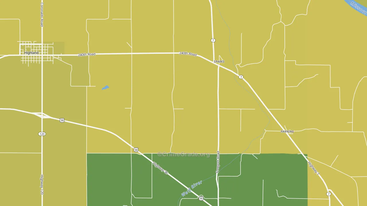 Sparks, KS Map of Burglary Rates