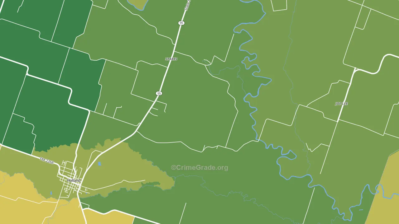 Sparks, TX Map of Burglary Rates