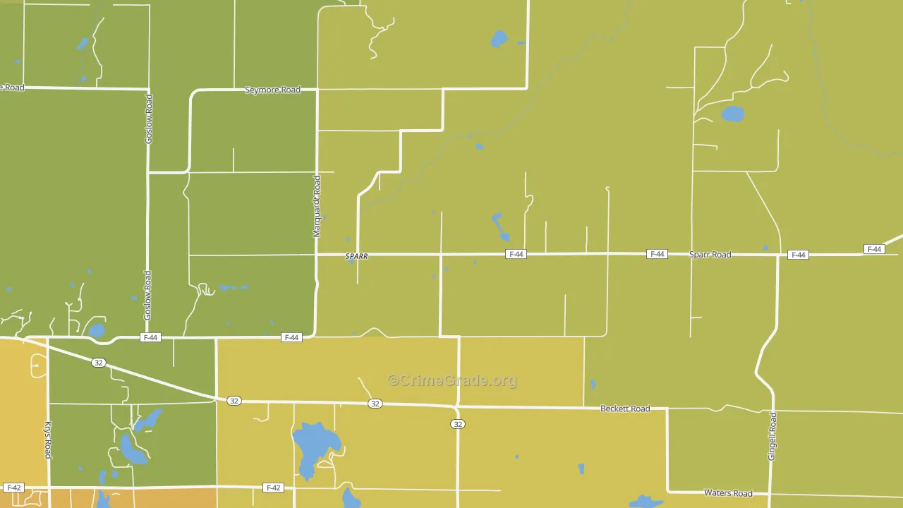 Sparr, MI Map of Burglary Rates