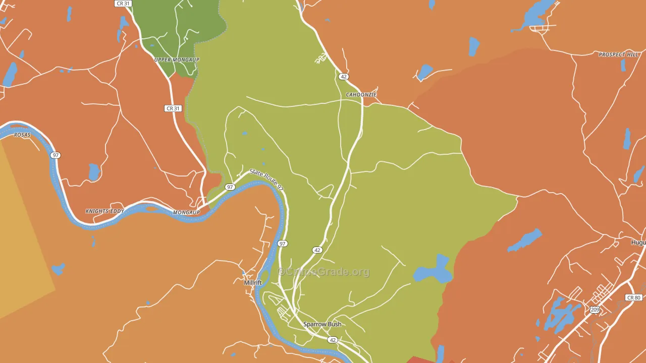 Sparrow Bush, NY Map of Burglary Rates