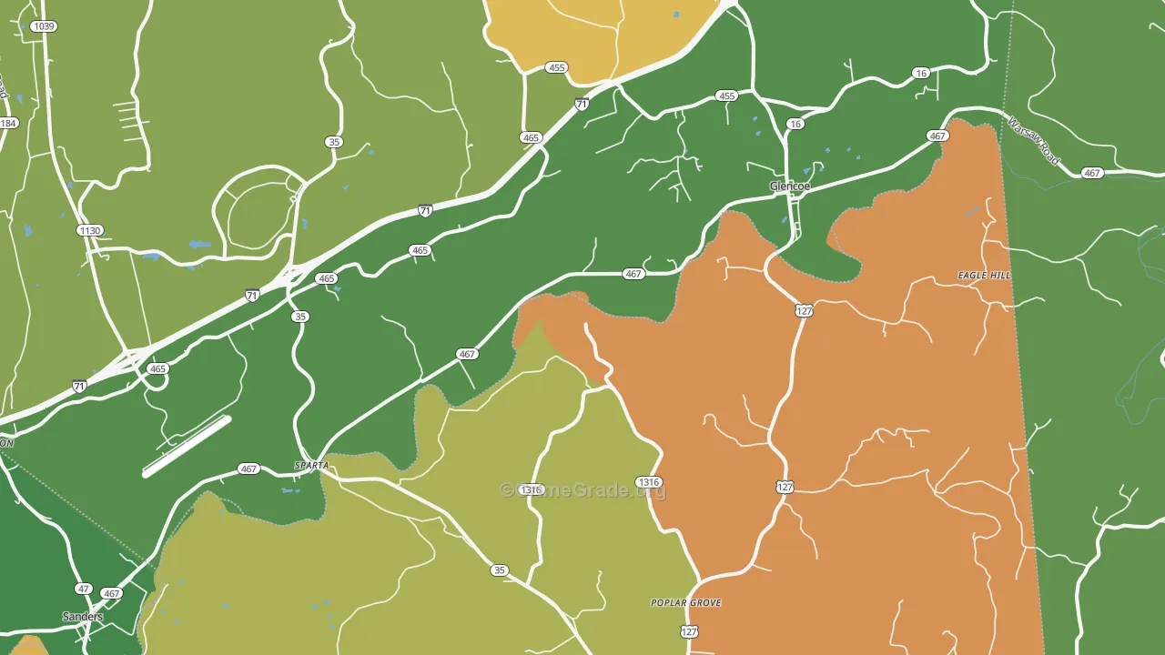 Sparta, KY Map of Burglary Rates