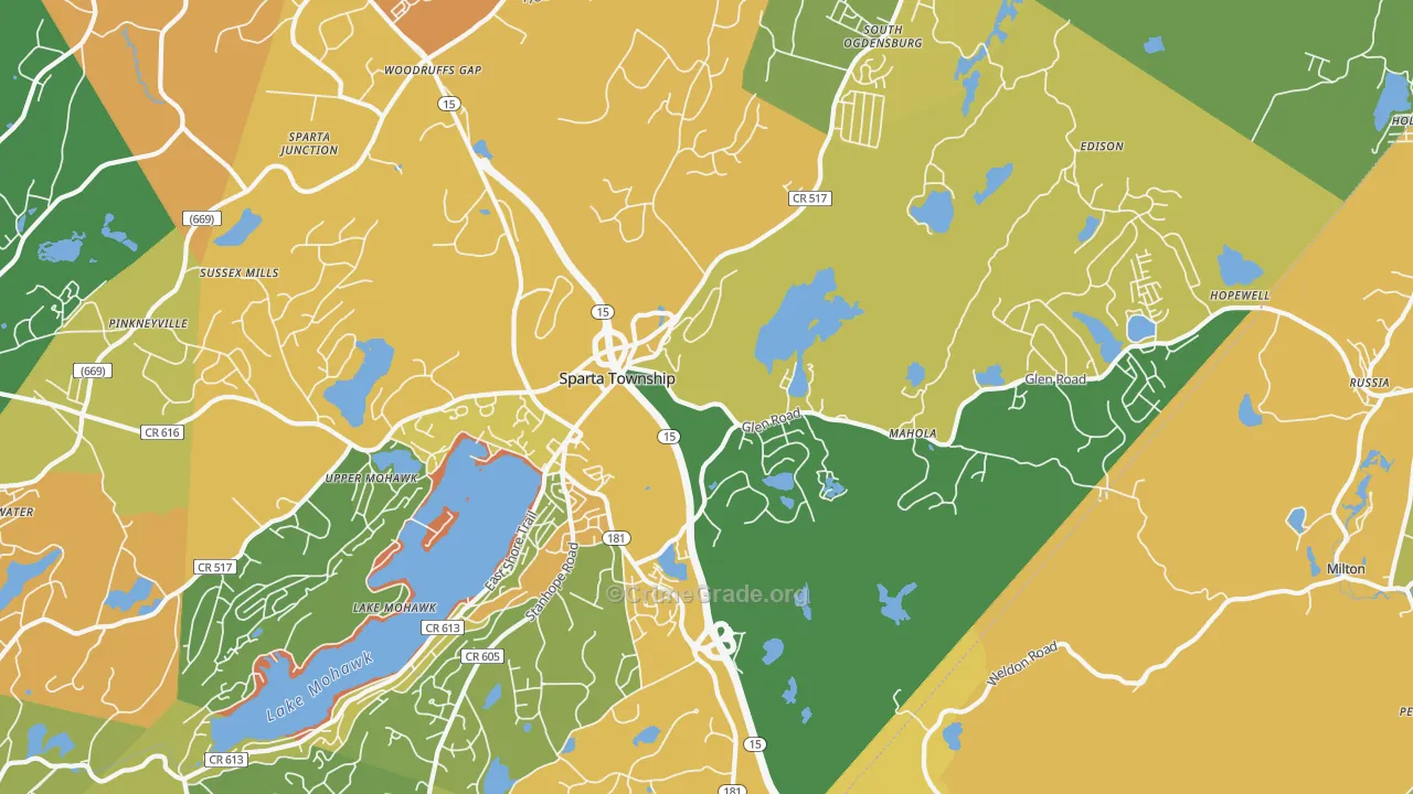 Sparta, NJ Map of Burglary Rates