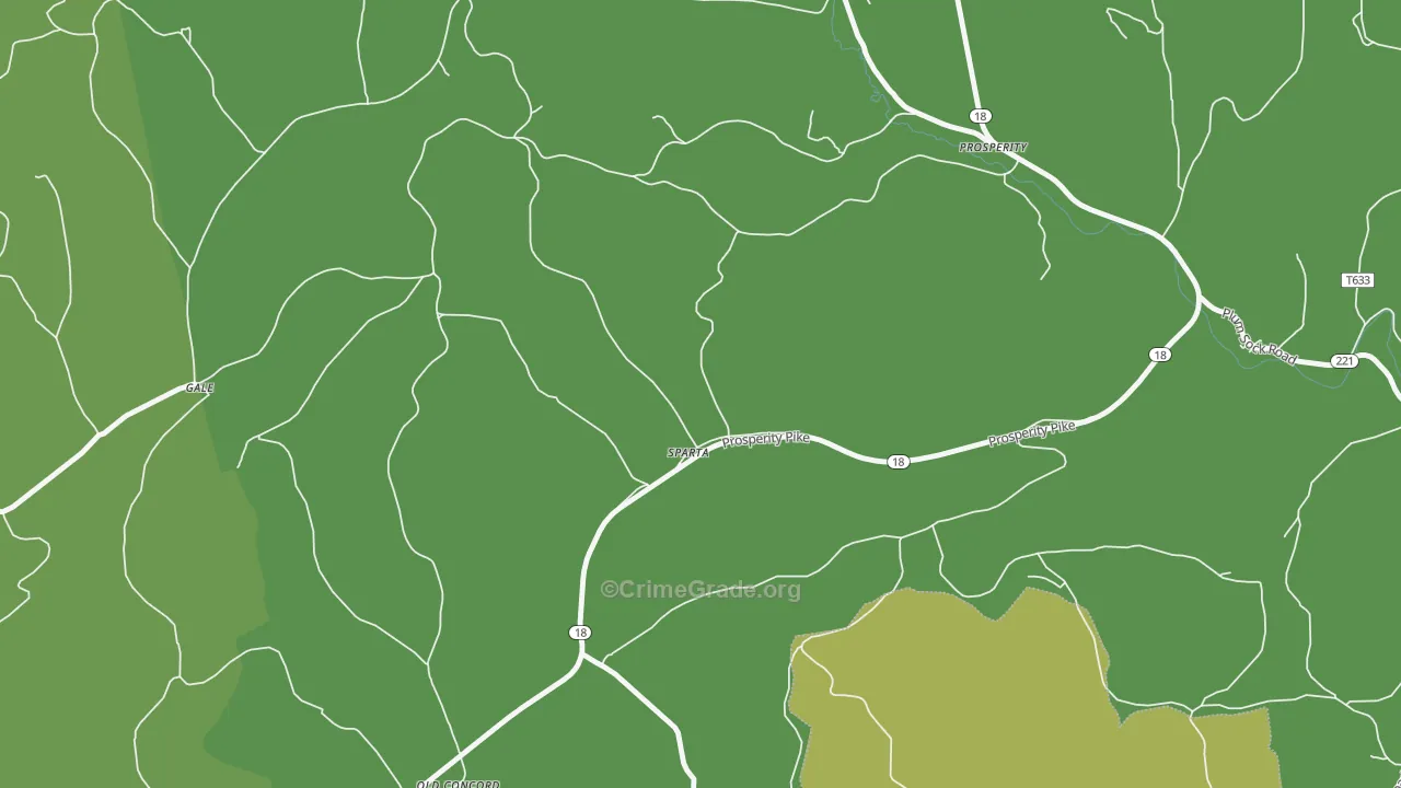 Sparta, PA Map of Burglary Rates