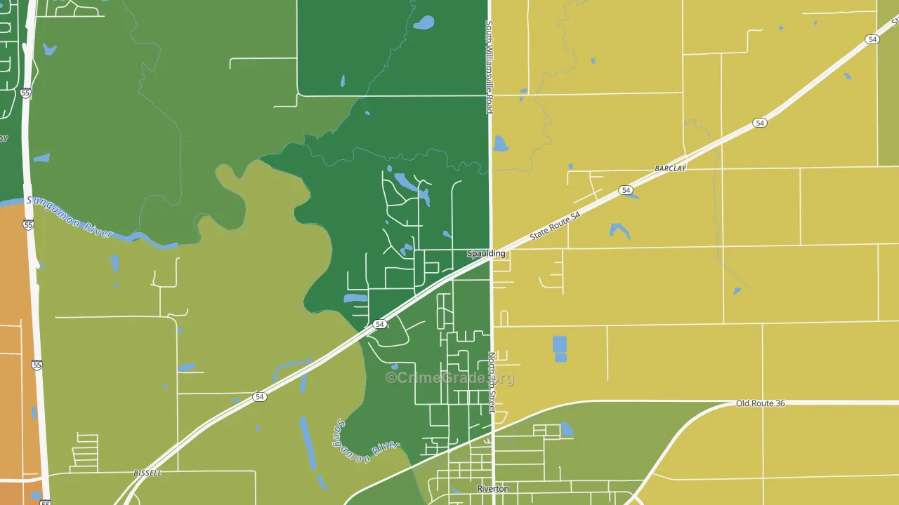 Spaulding, IL Map of Burglary Rates