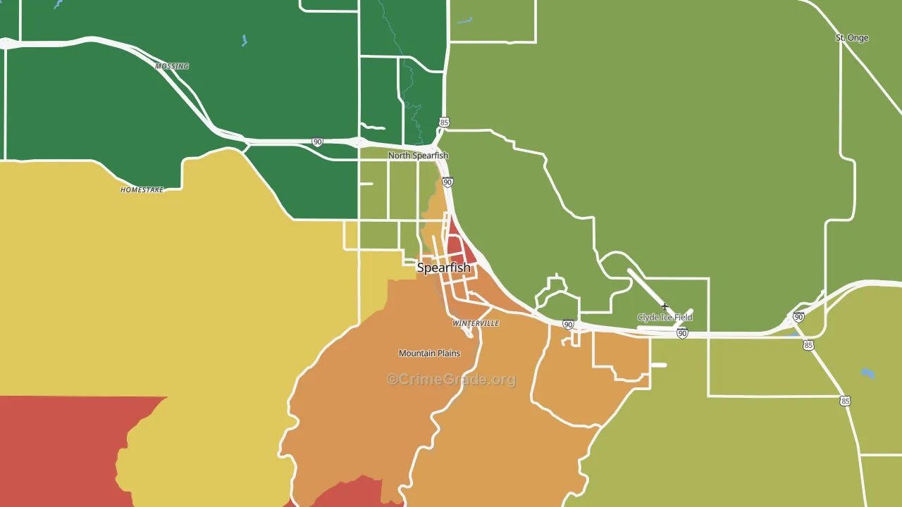 Spearfish, SD Map of Burglary Rates