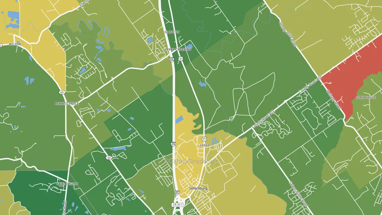 Speed, IN Map of Burglary Rates