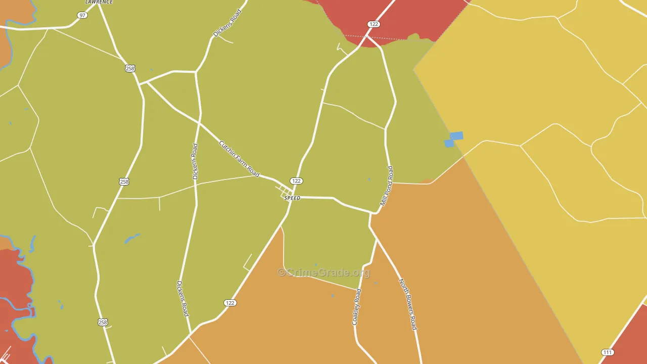Speed, NC Map of Burglary Rates