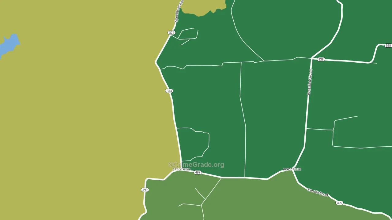 Speedwell, KY Map of Burglary Rates