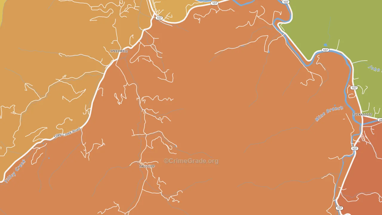 Speedwell, NC Map of Burglary Rates