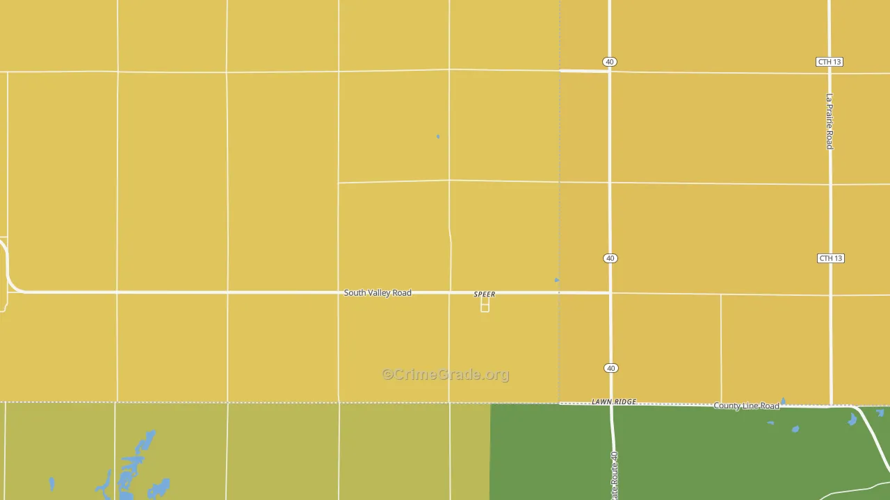 Speer, IL Map of Burglary Rates