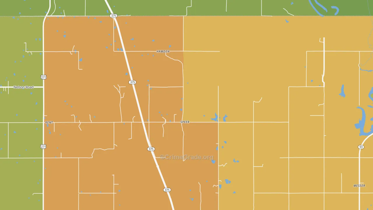 Speer, OK Map of Burglary Rates