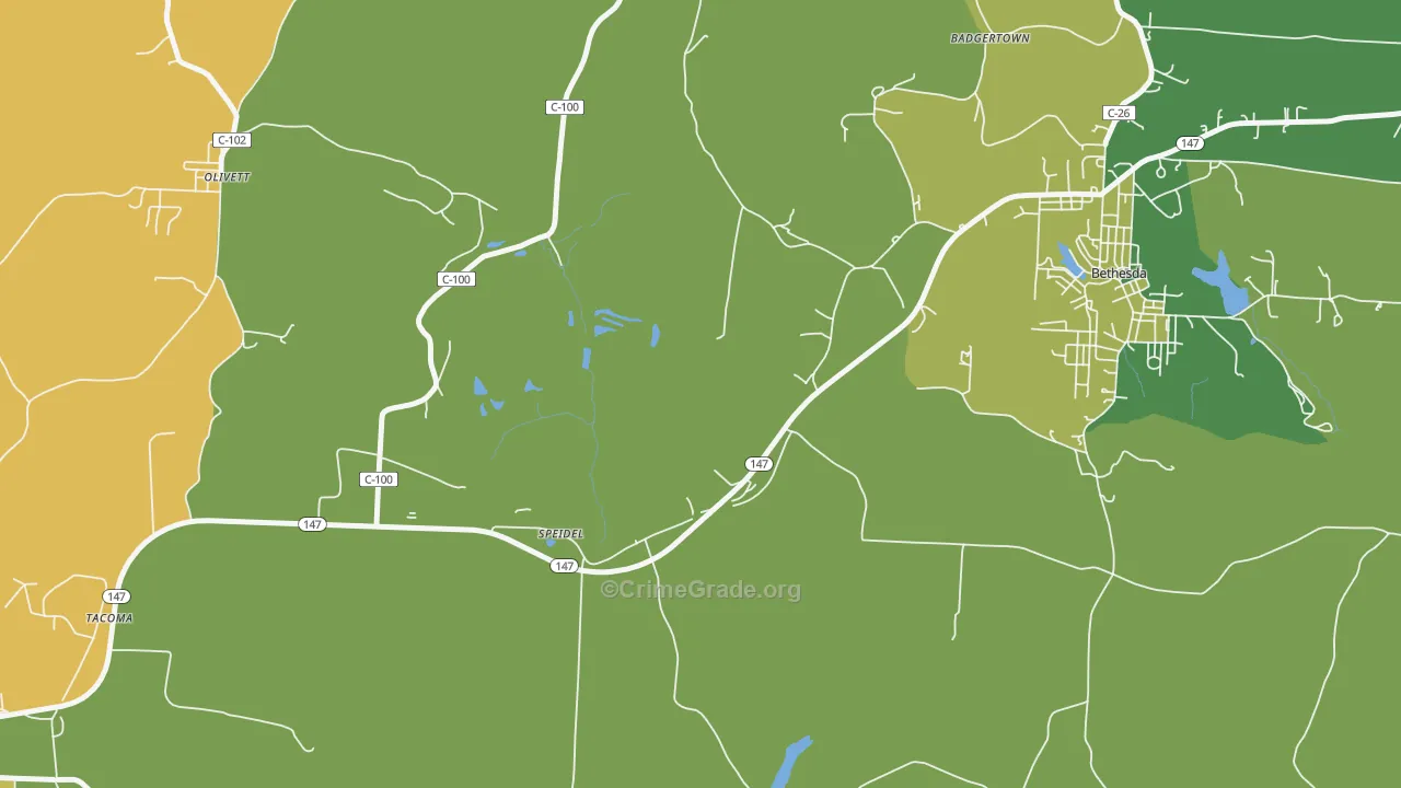 Speidel, OH Map of Burglary Rates