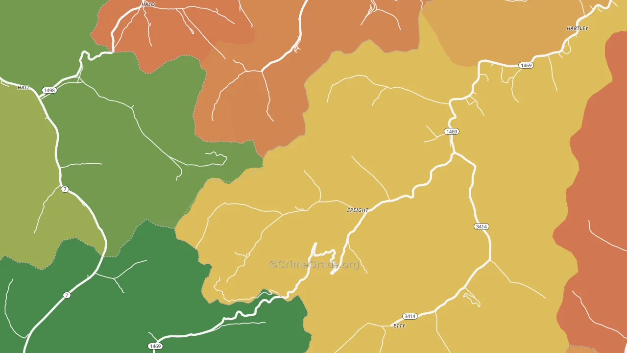Speight, KY Map of Burglary Rates