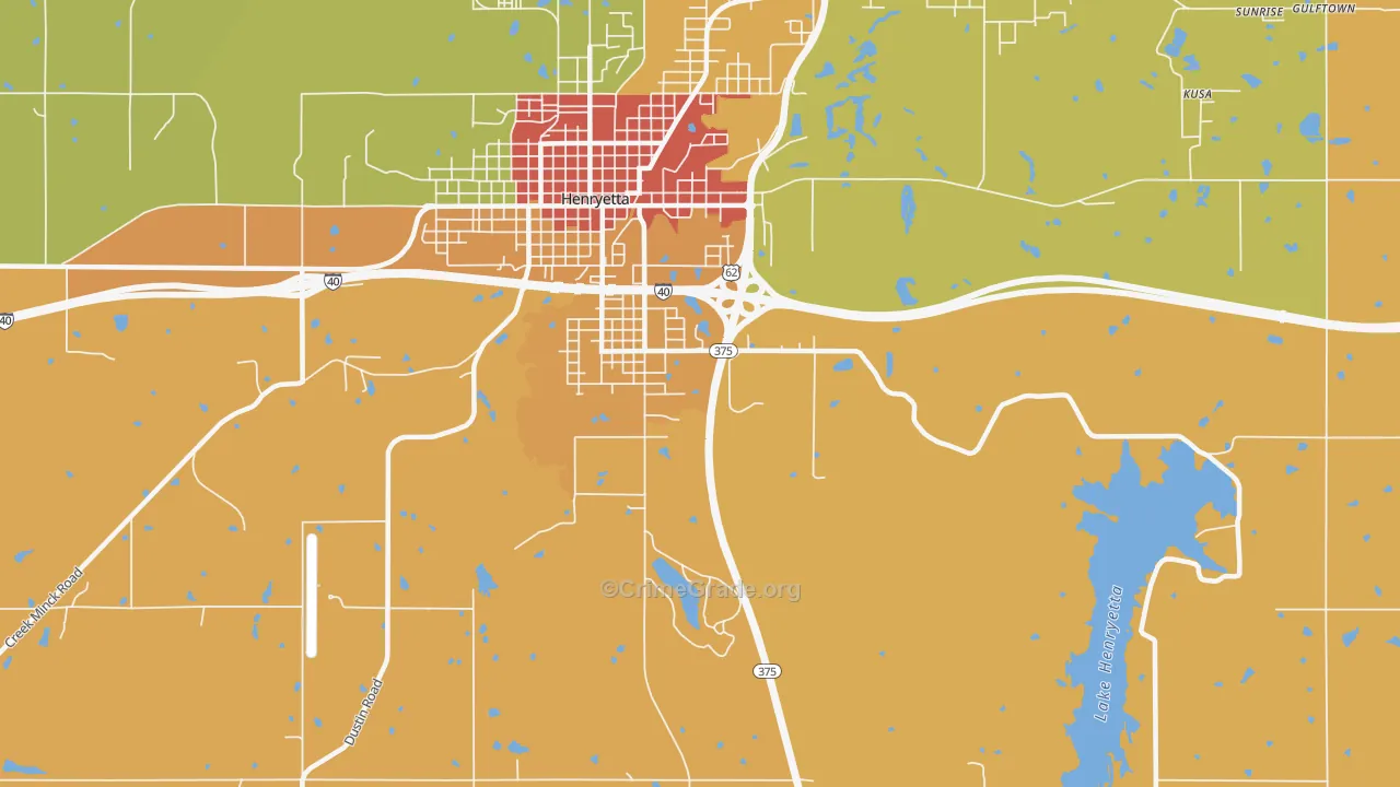 Spelter City, OK Map of Burglary Rates
