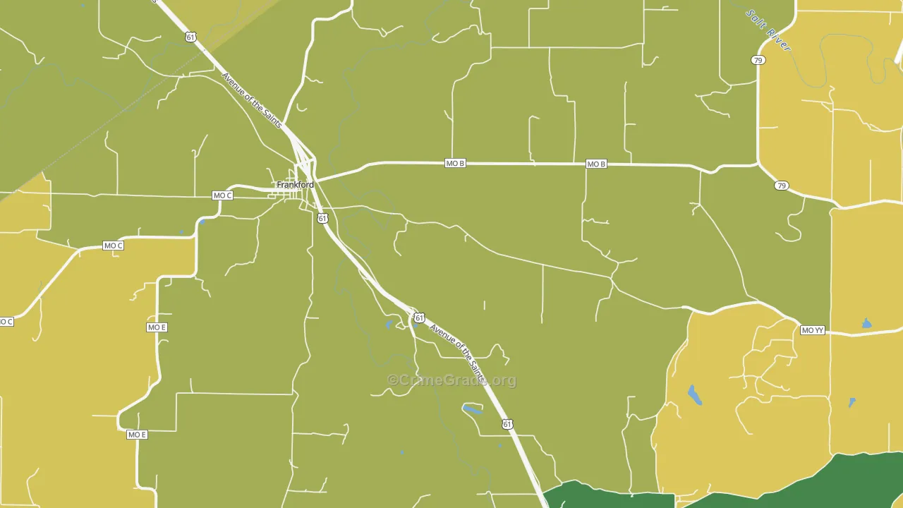 Spencerburg, MO Map of Burglary Rates
