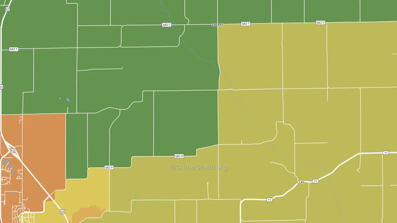 Sperry, MO Map of Burglary Rates