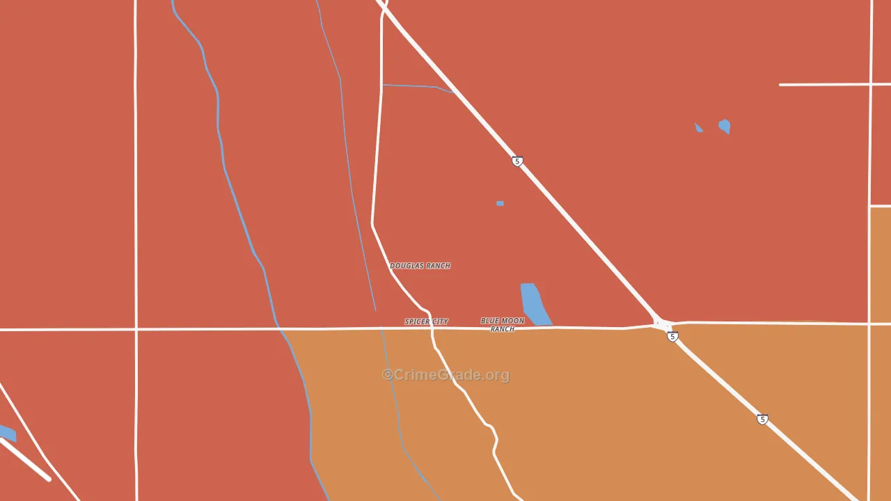 Spicer City, CA Map of Burglary Rates