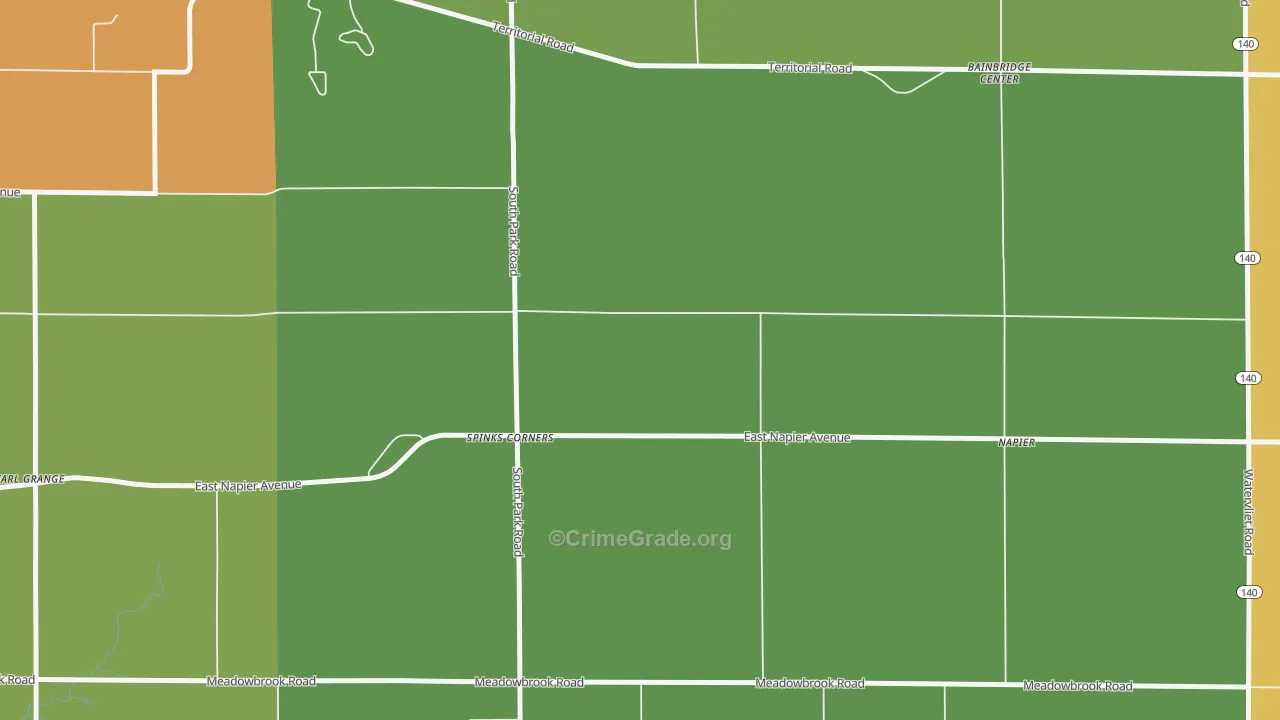 Spinks Corners, MI Map of Burglary Rates