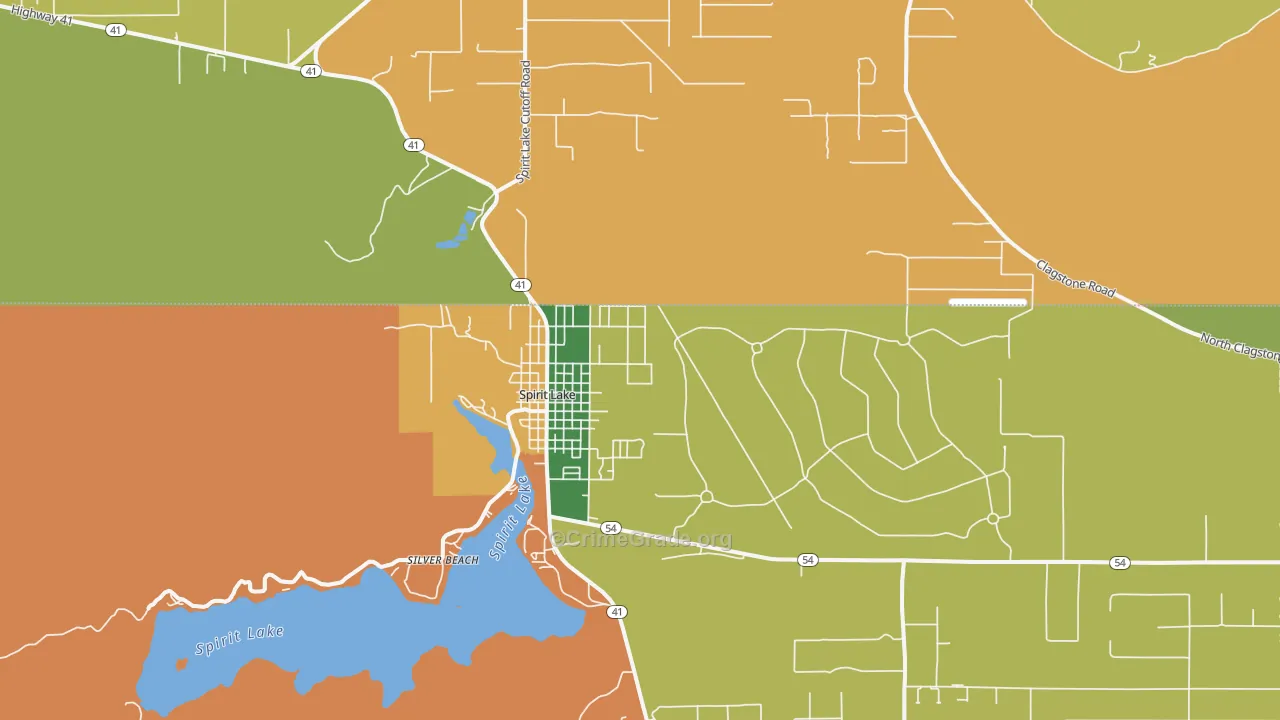 Spirit Lake, ID Map of Burglary Rates