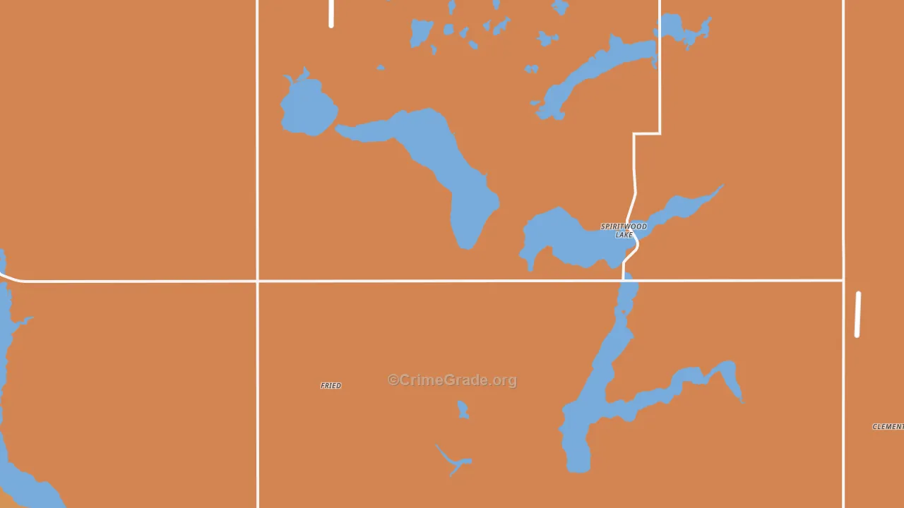 Spiritwood Lake, ND Map of Burglary Rates