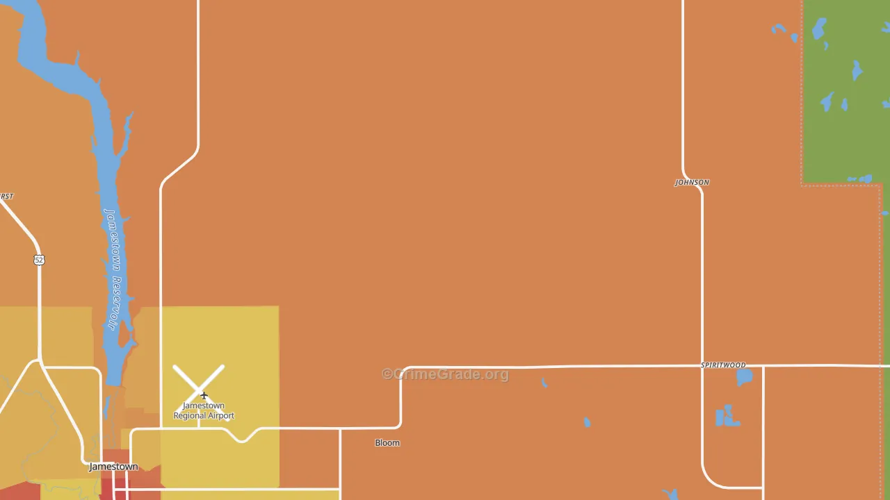 Spiritwood, ND Map of Burglary Rates