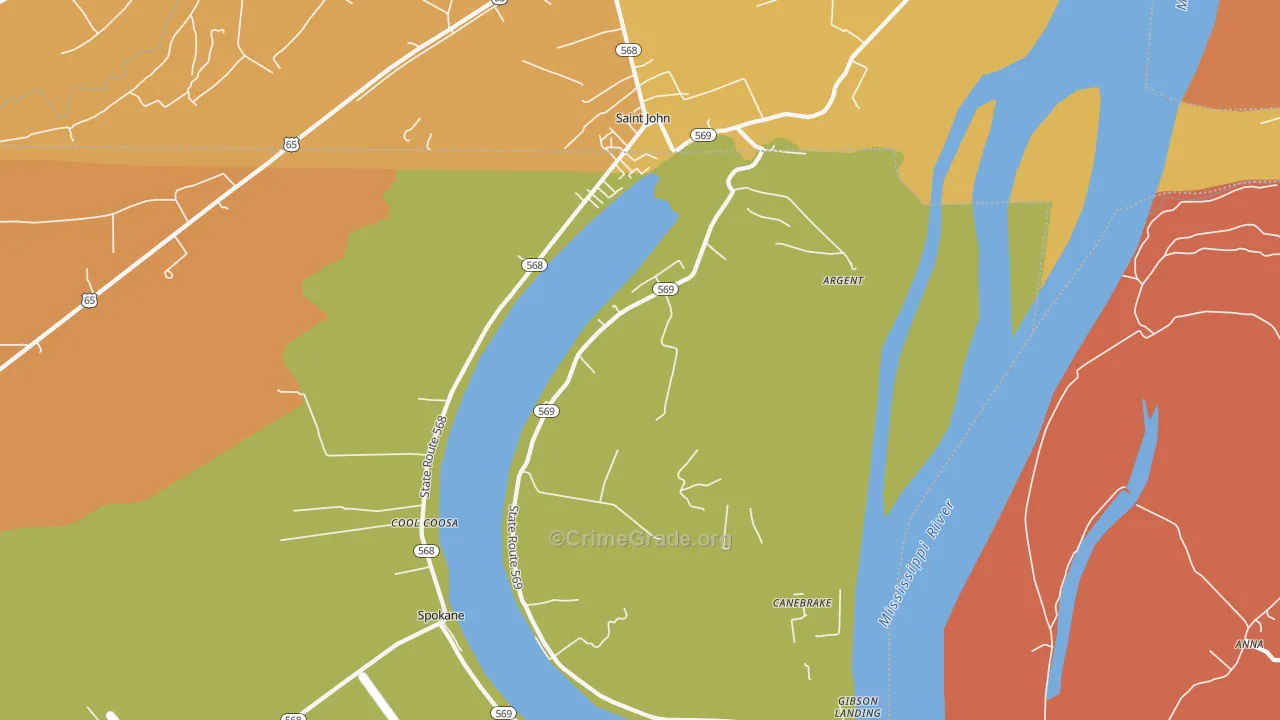 Spokane, LA Map of Burglary Rates
